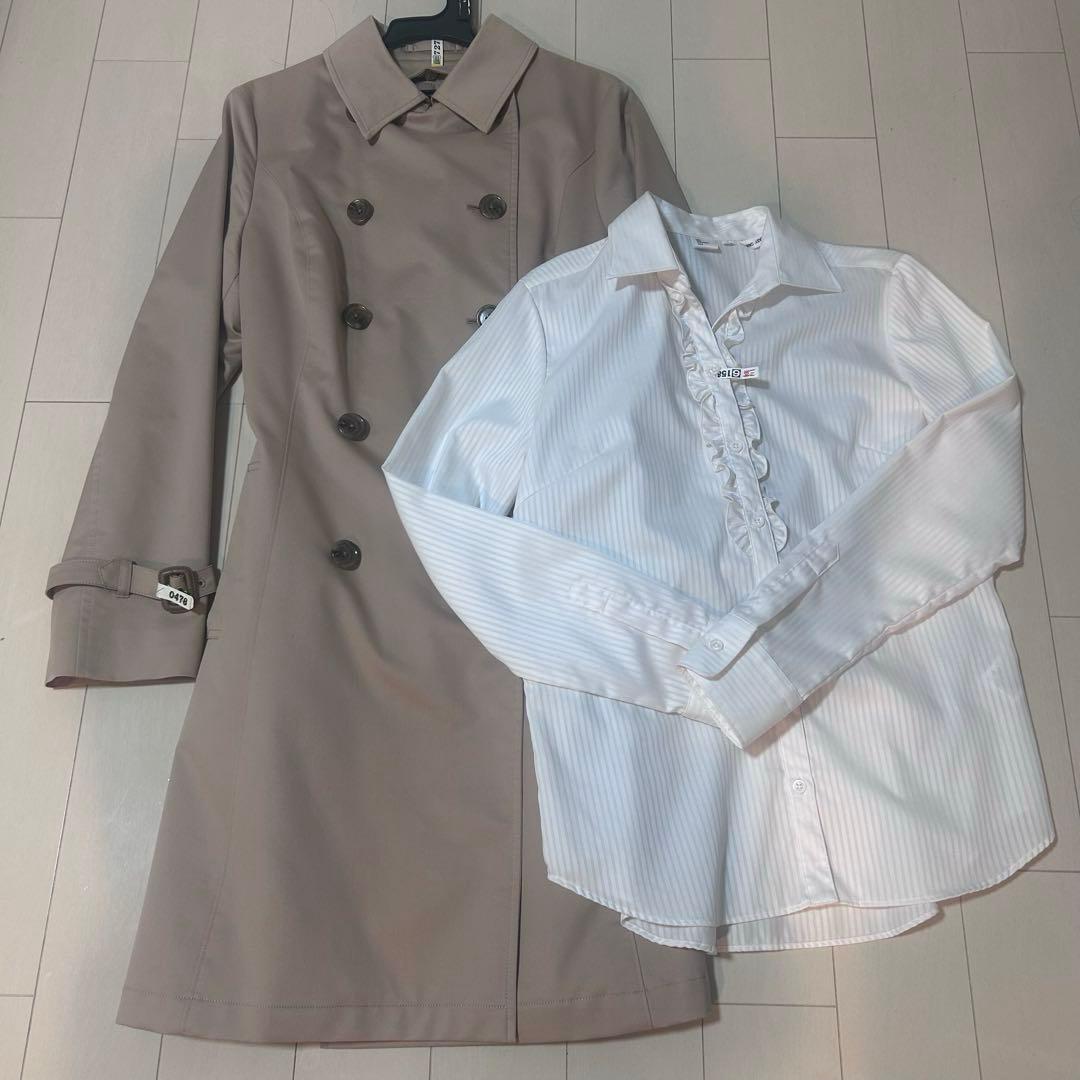 レディース トレンチコート シャツ ブラウス 2点セット クリーニング済み