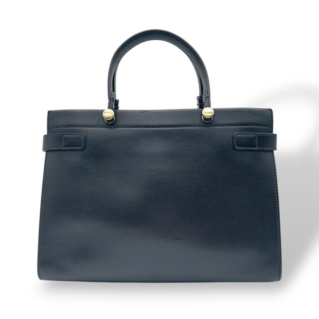 美品】FURLA フルラ レザー スエード 切替 ハンドバック 黒 大人気