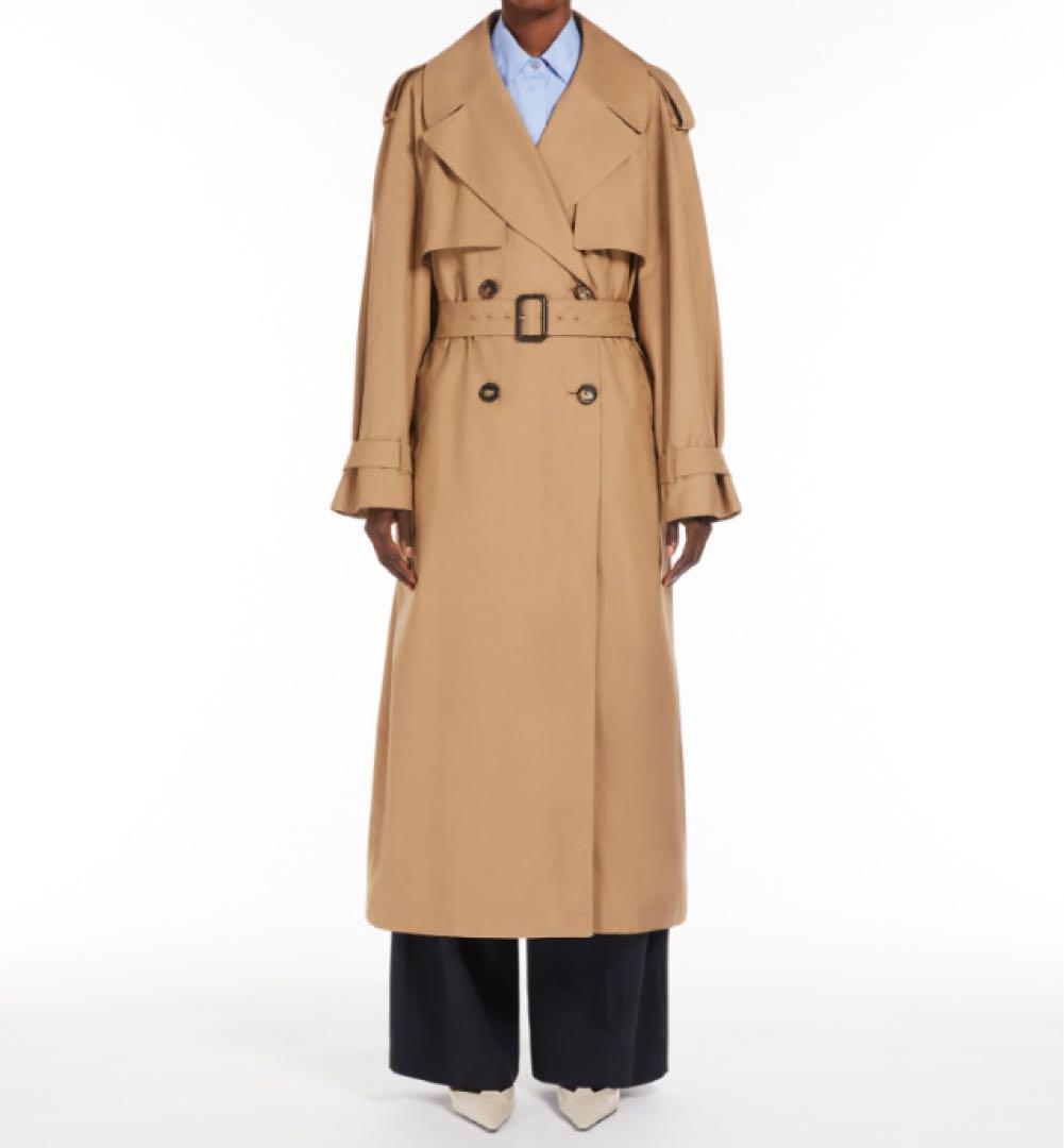 ■MAXMARA オーリンズコットンブレンドツイールコート トレンチ コットン 女性 | Max Mara