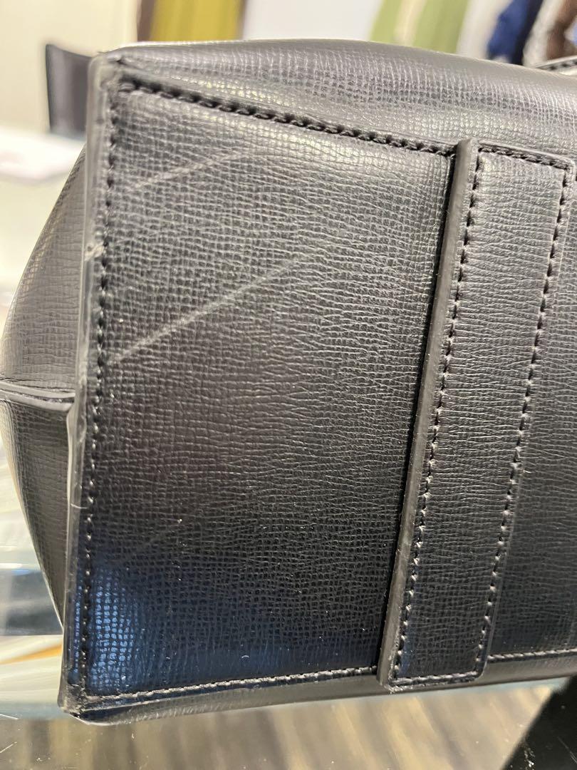 ポールスミス　黒のビジネスバッグ 青のハンドル付き