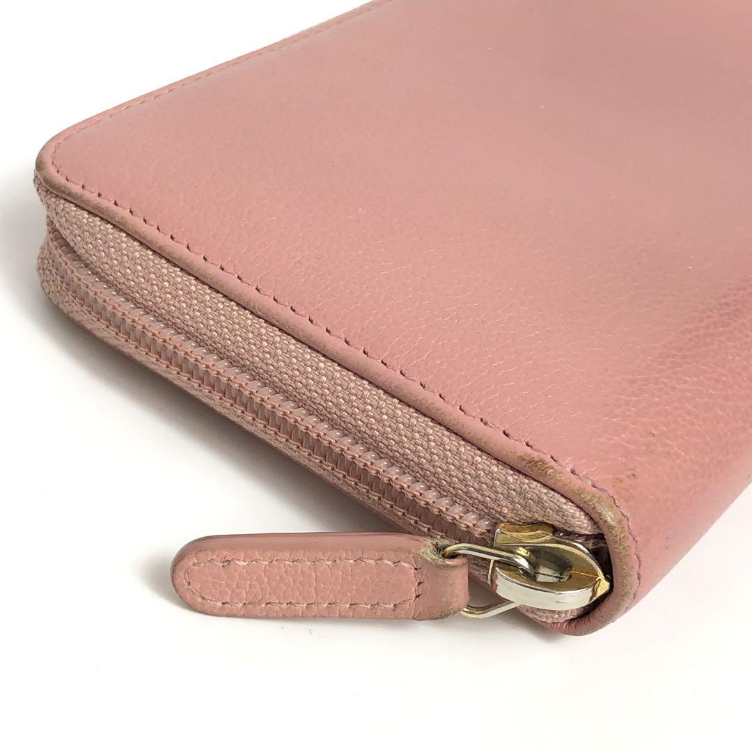 CHANEL シャネル ラウンドファスナー長財布 カメリア ピンク