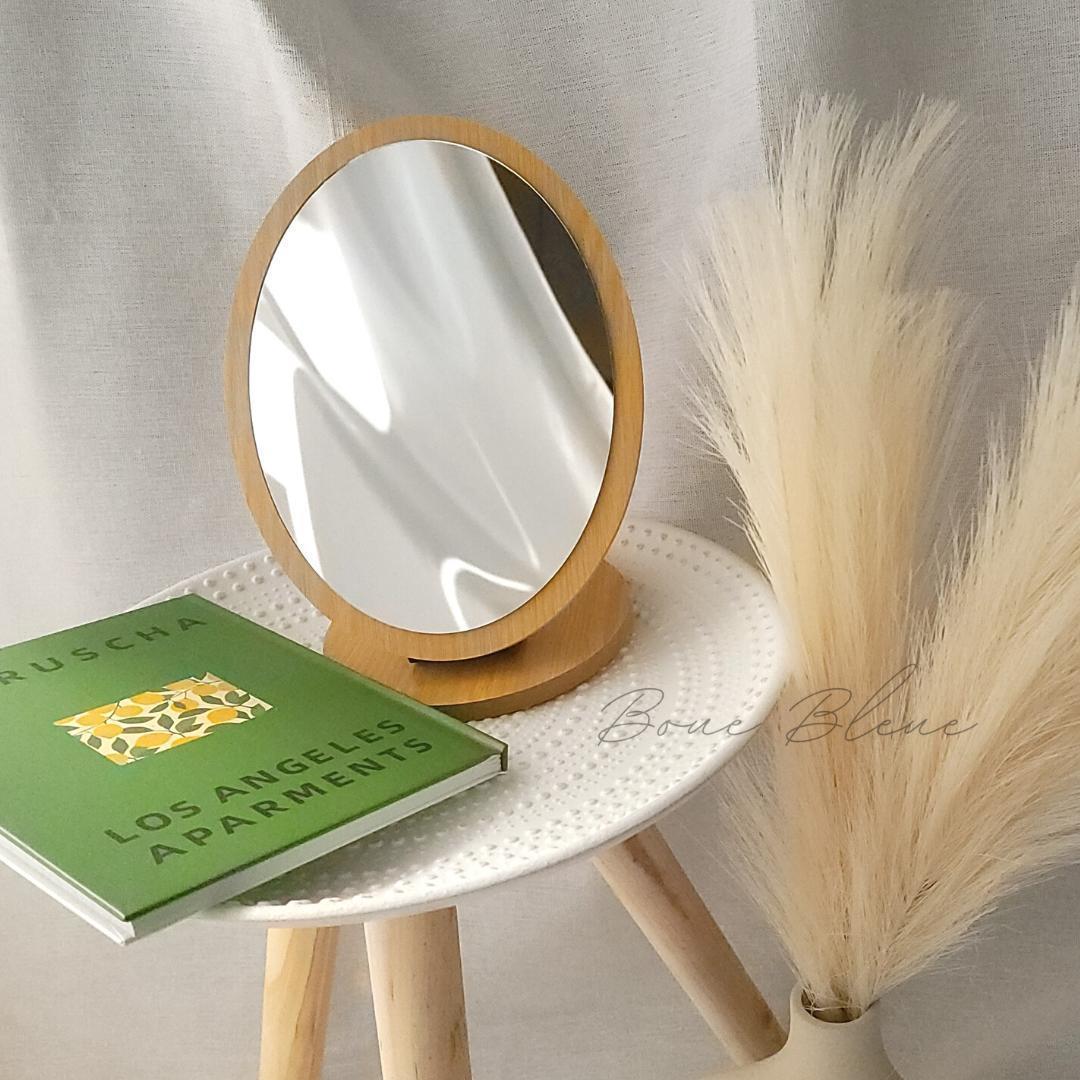 卓上ミラー 木製 北欧韓国 インテリア アンティーク スタンドミラー 鏡