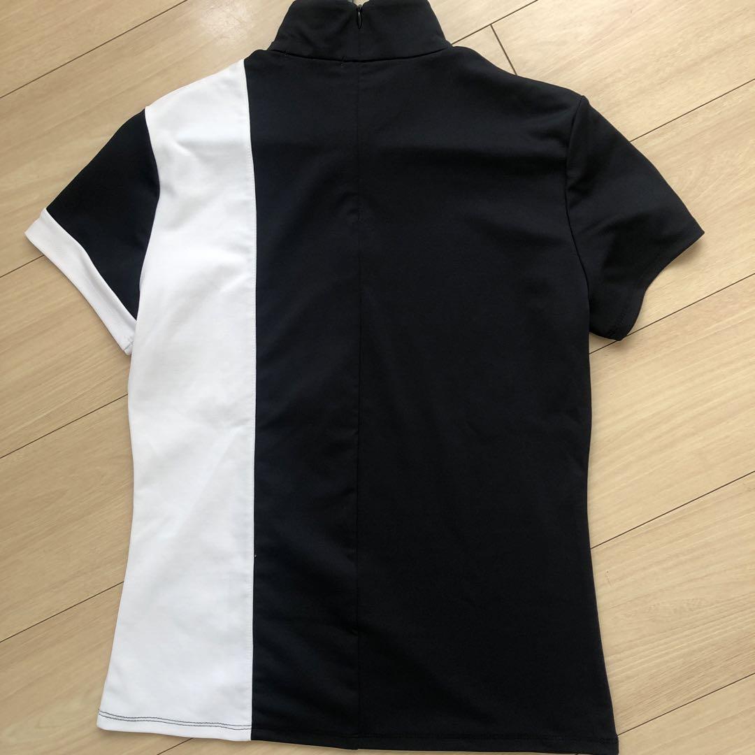 JUN AND ROPE バイカラー切替半袖モックネックプルオーバー