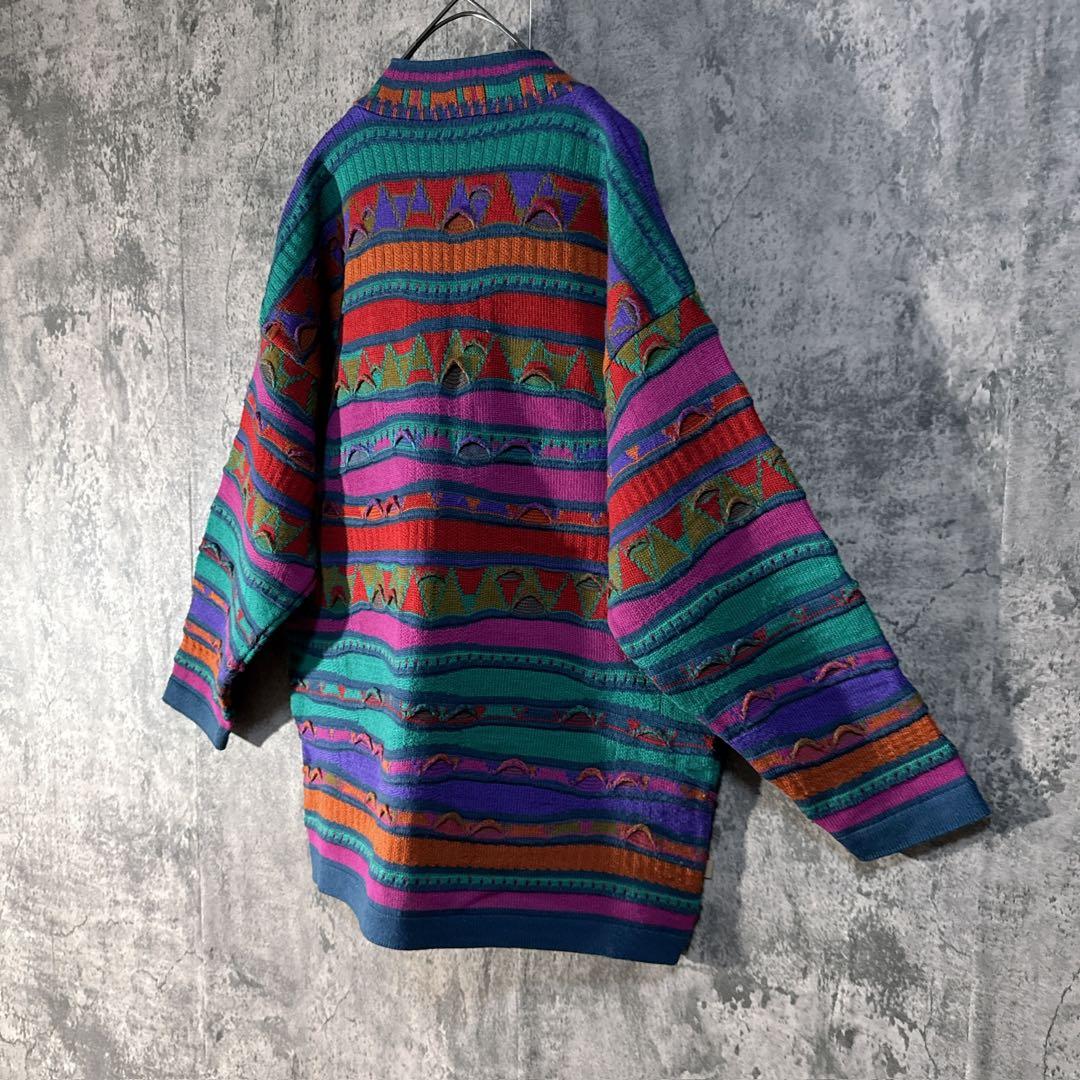 【最高配色デザインニット セーター】カーディガン カラフル