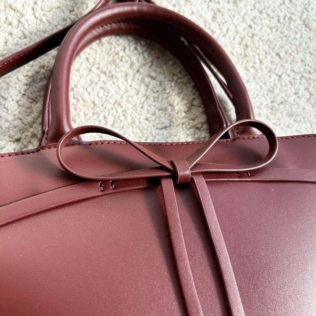 美品 snidel バッグ ショルダー リボン ミディバッグ 2way 24年