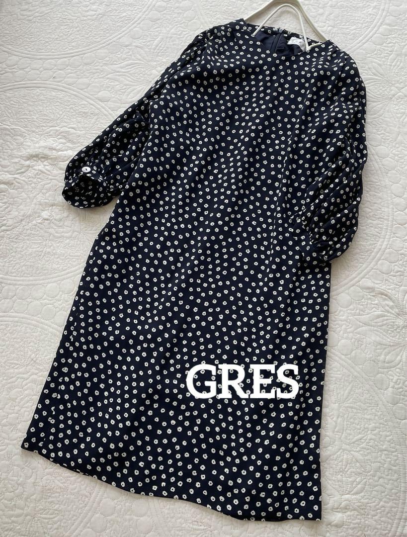 GRES PARIS マダムグレ　ドット柄ワンピース　大きいサイズ　サイズ42
