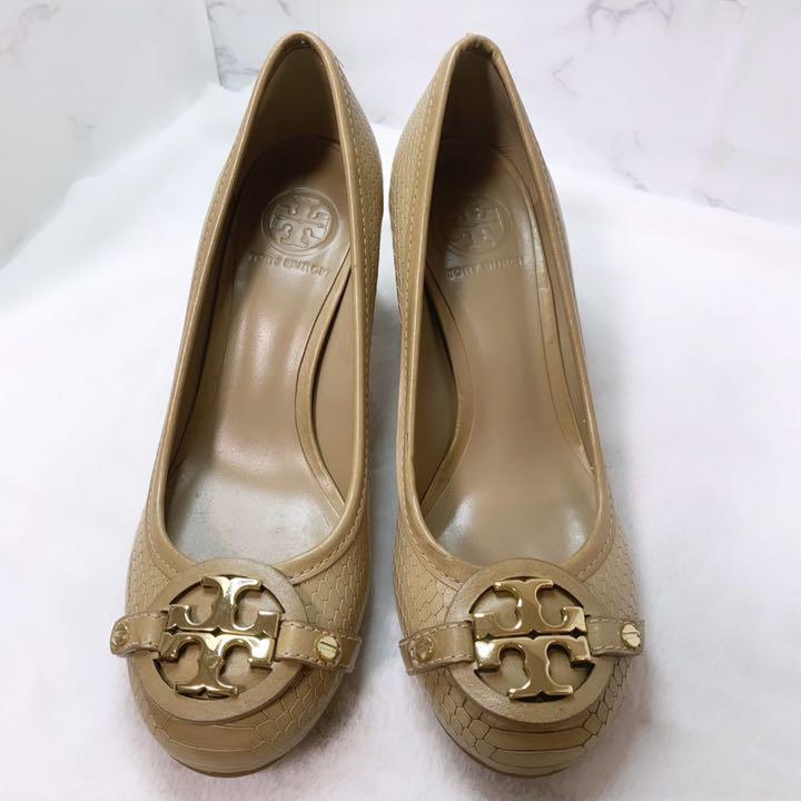 新品お得 TORY ブラウン ゴールド レザー 4MX2V-m10611649260 BURCH トリーバーチ 24.0cm 人気送料無料