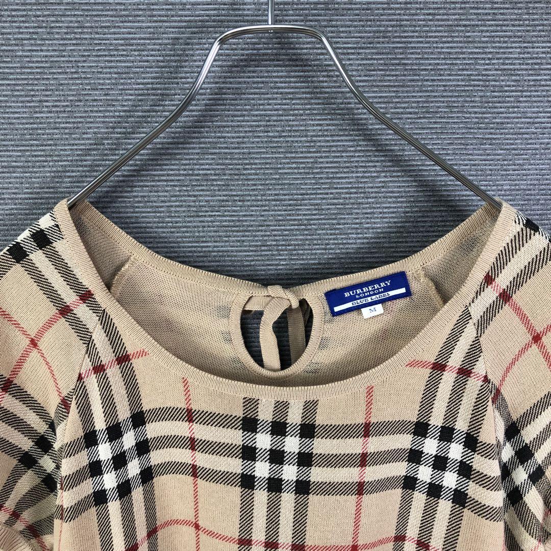 【Burberry's】半袖 ニット ノバチェック ベージュ キャメル トップス Burberry's】半袖 ニット ノバチェック ベージュ キャメル