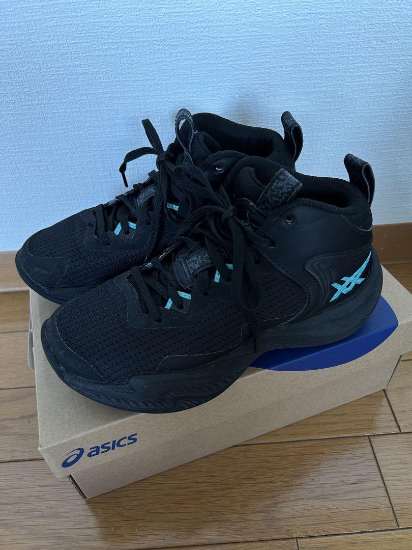 asics バスケットボールシューズ ブラック/ターコイズ 22