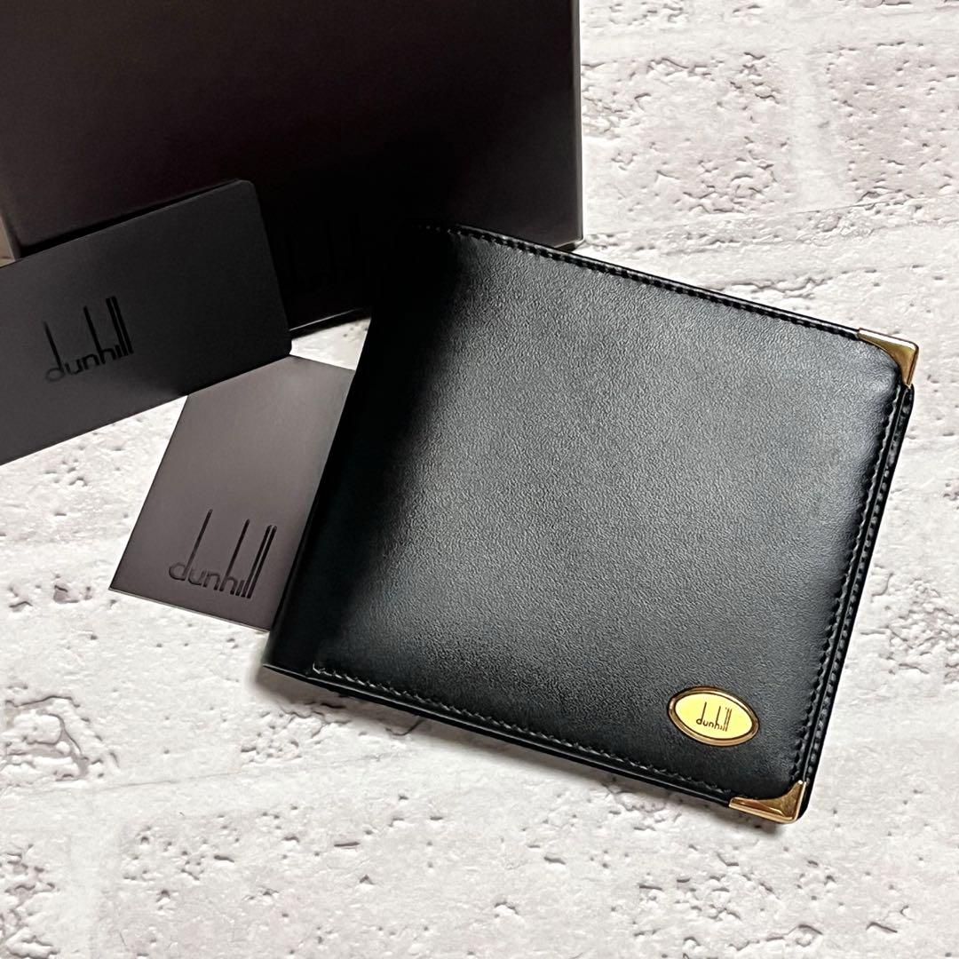 dunhill ダンヒル 二つ折り財布 折りたたみ財布 メンズ ブラック