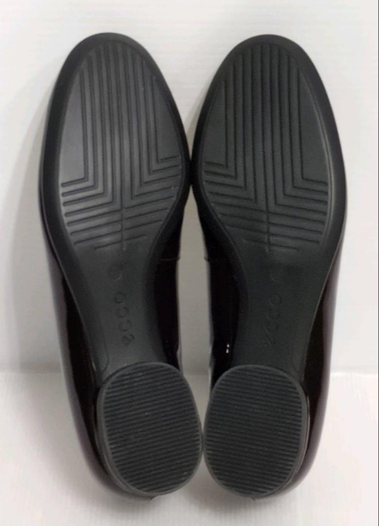 エコー ECCO フラットシューズ パンプス エナメル ボルドー 24cm