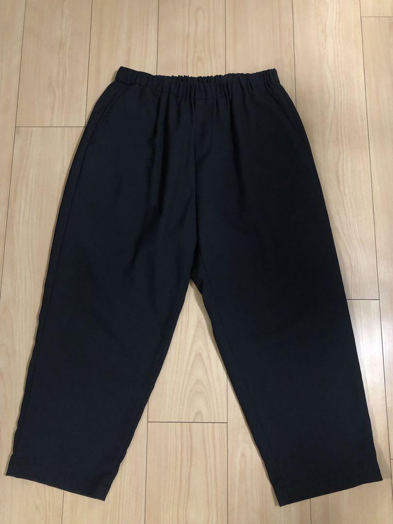 ミズイロインド　ウール混タックテーパードパンツ
