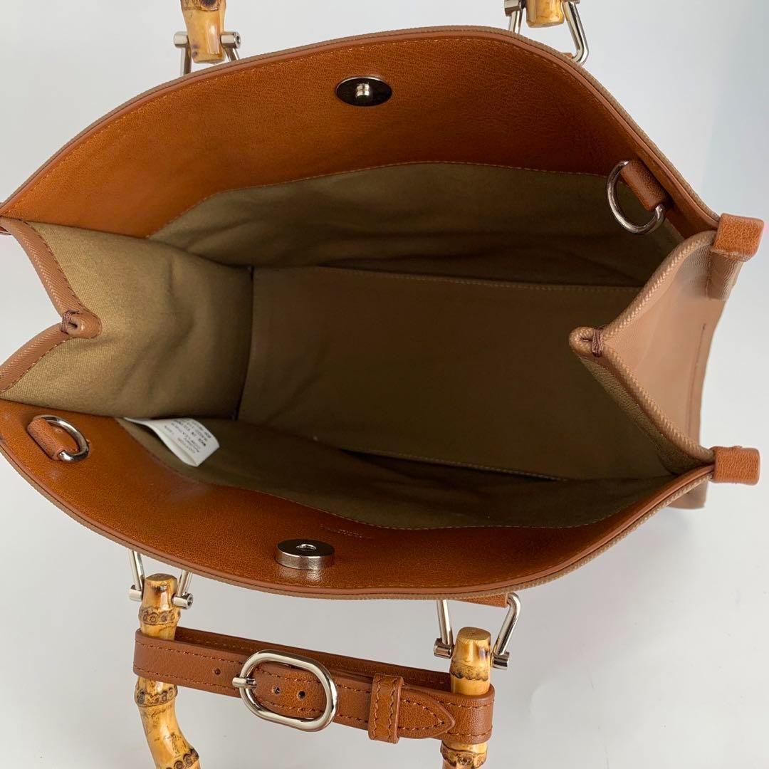 ORCIVAL オーシバル オーチバル バンブー ハンドル ハンドバッグ　茶
