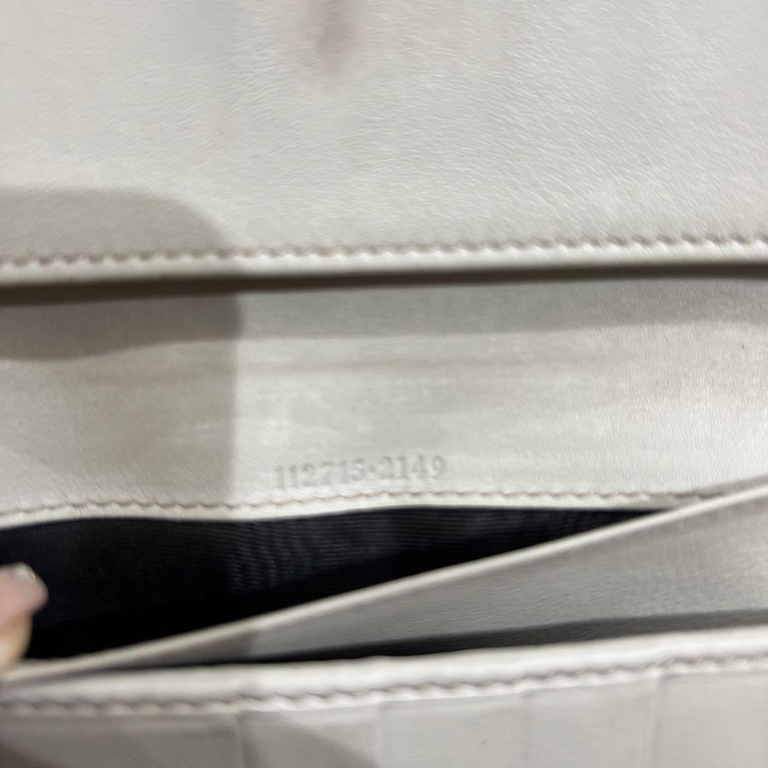 GUCCI ベージュ GGパターン シマレザー　長財布