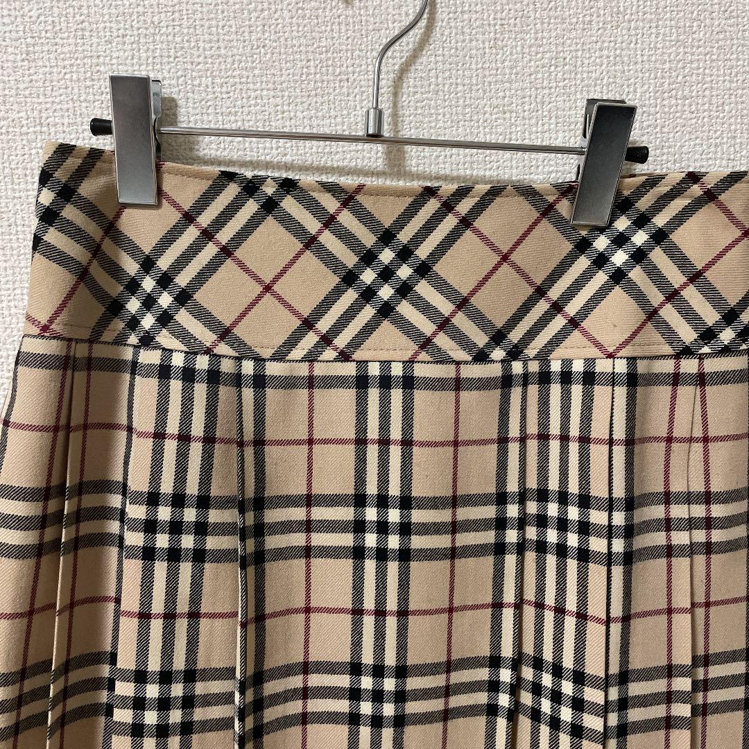 バーバリーブルーレーベル Burberry ノバチェック プリーツスカート 美 ...
