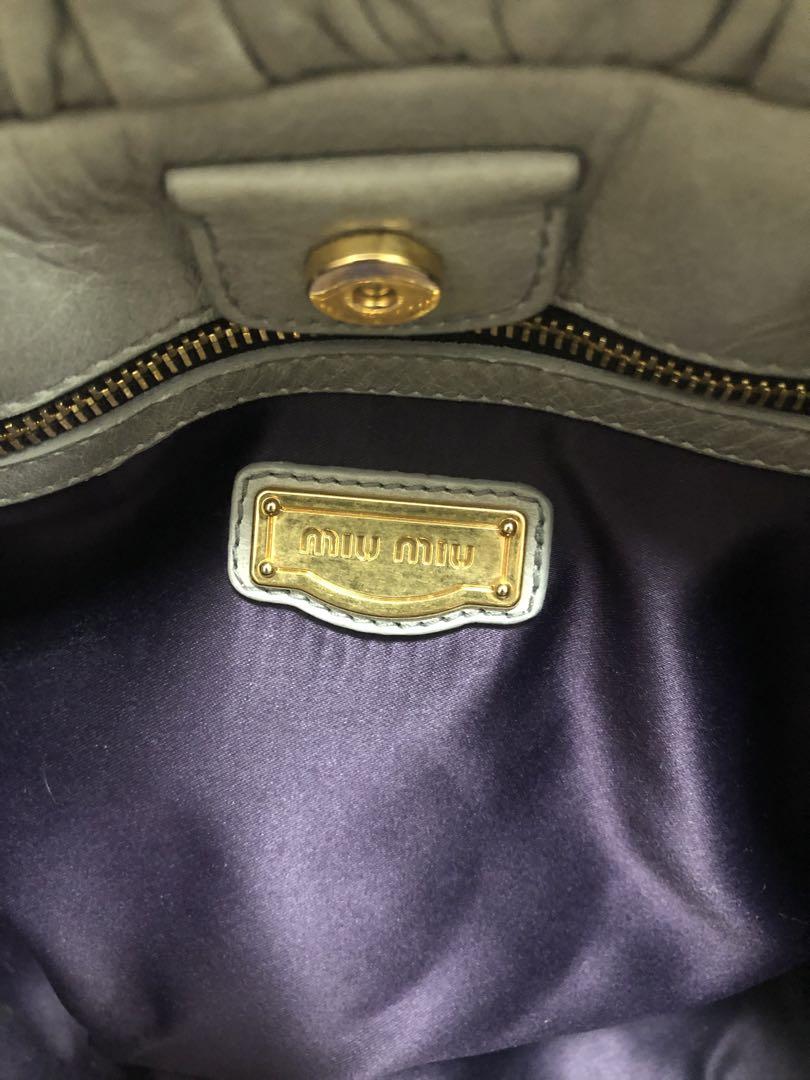 miu miu グレー ハンドバッグ　ショルダーバッグ