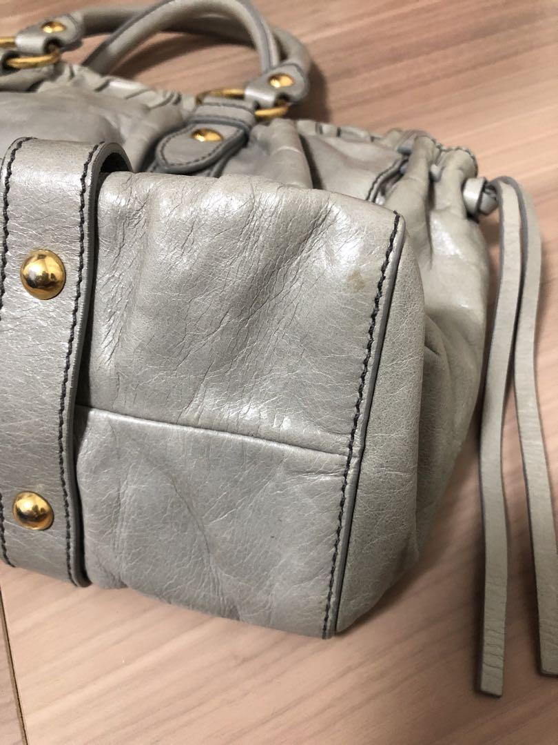 miu miu グレー ハンドバッグ　ショルダーバッグ