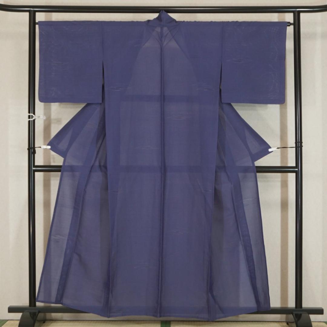 超格安一点 夏着物 絽 メルカリ - a115 155cm お稽古 カジュアル 正絹紬 紺 着物・浴衣