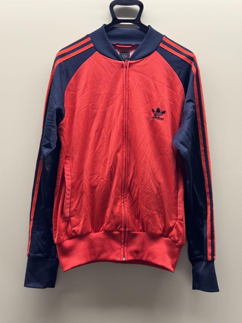 adidas トラックジャケット ジャージ レッド×ネイビー 赤 紺