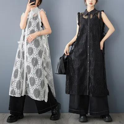 大きいサイズ ノースリーブ　ベスト　レース　レディース 春夏　 新品 ジレ