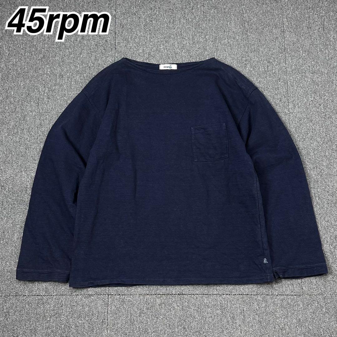 45rpm インディゴ バスクシャツ カットソー ロンTL 45rpm