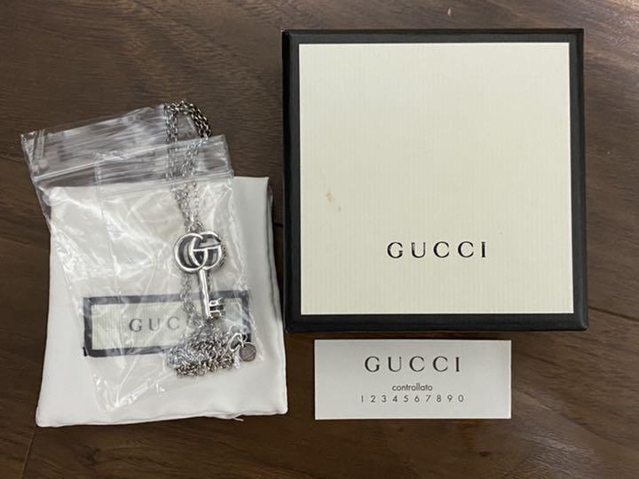GUCCI 新品未使用品 ダブルG キーネックレス 燻加工 925silver GUCCI 新品未使用品 ダブルG キーネックレス 燻加工 925silver