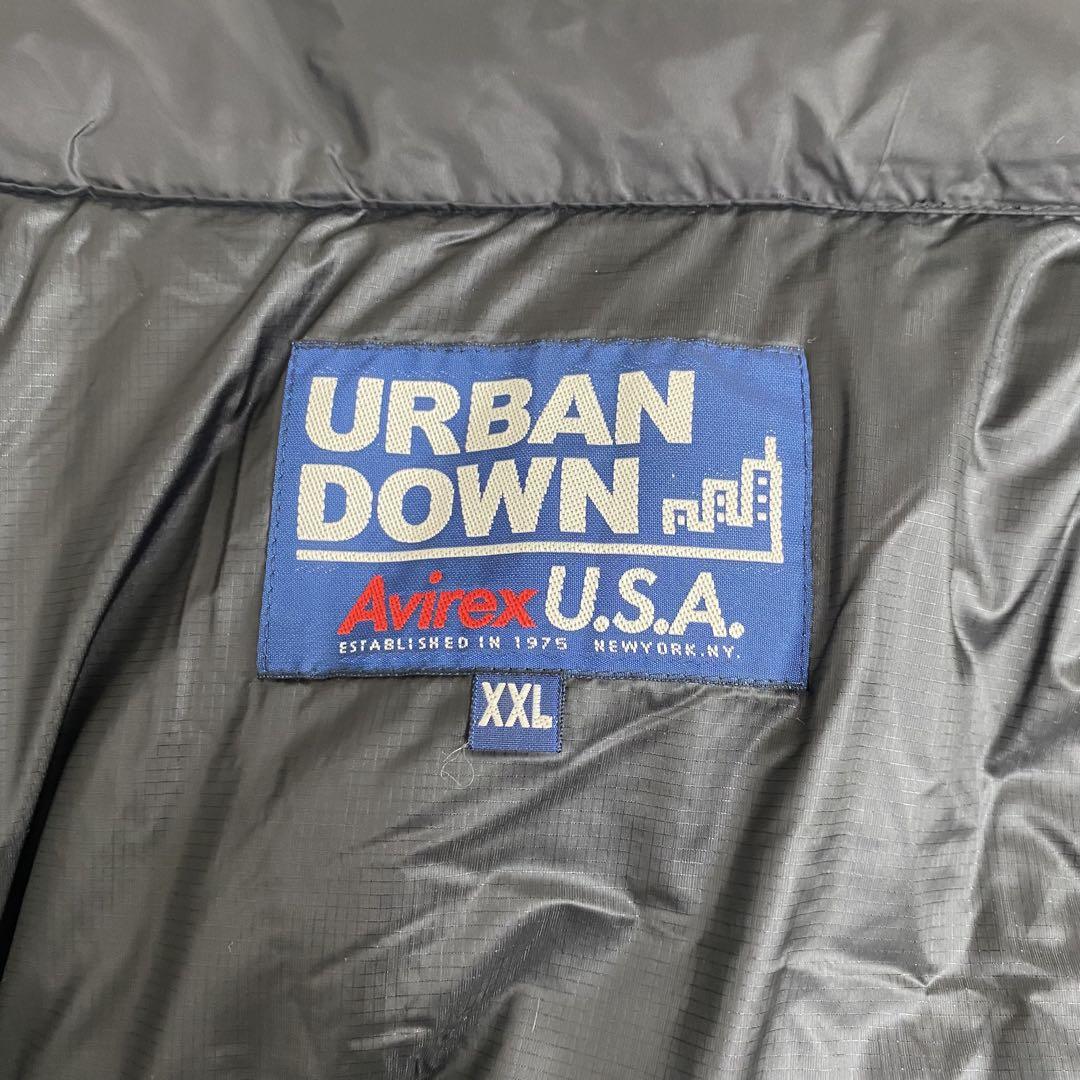 【XXL 美品】アヴィレックス USA ダウンベスト ブラック 大きいサイズ