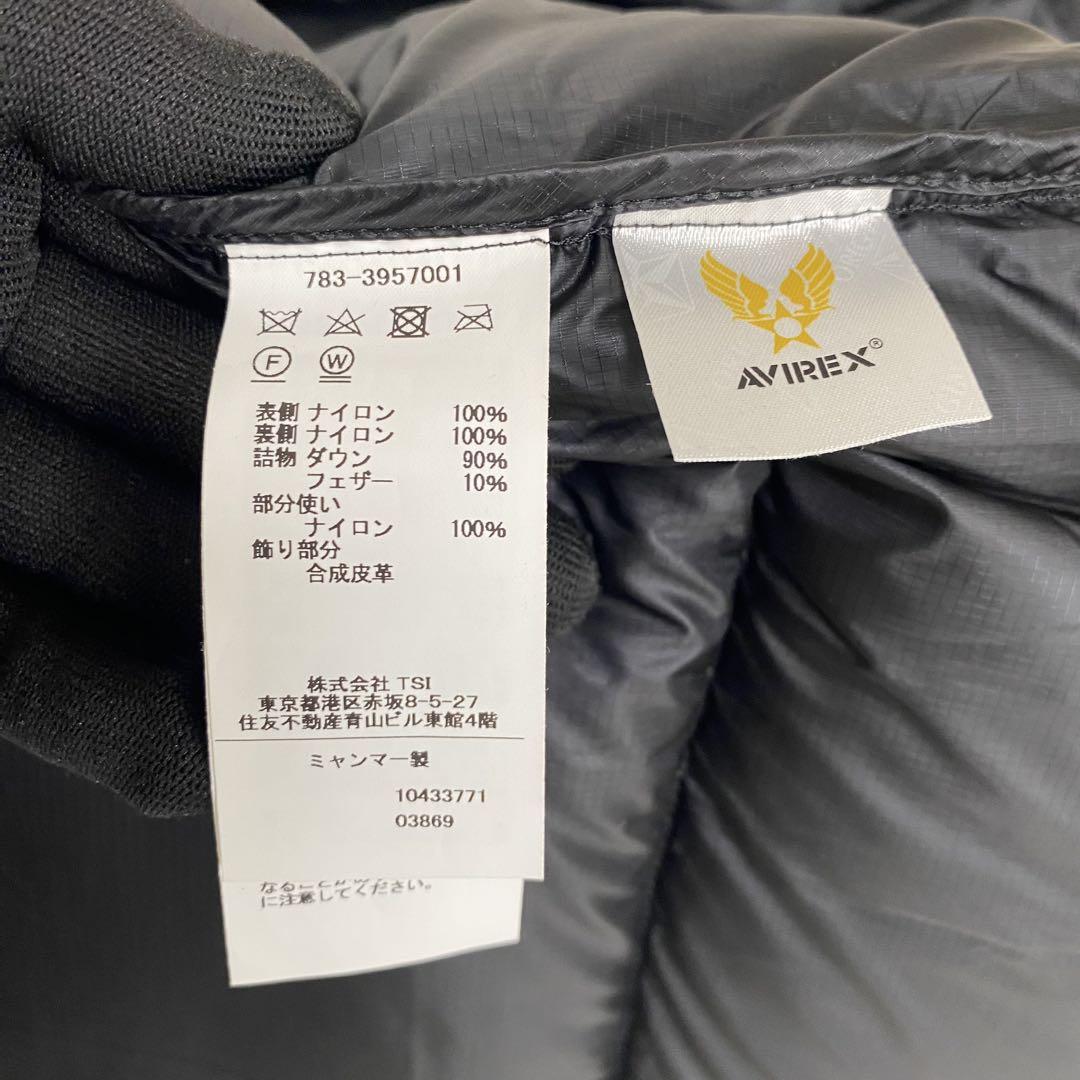 【XXL 美品】アヴィレックス USA ダウンベスト ブラック 大きいサイズ