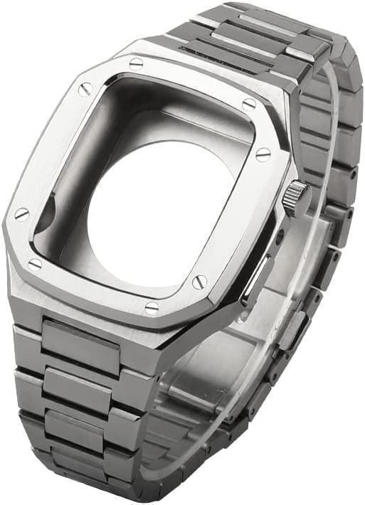 44 45mm シルバー apple watch メタルバンド カスタム 金属