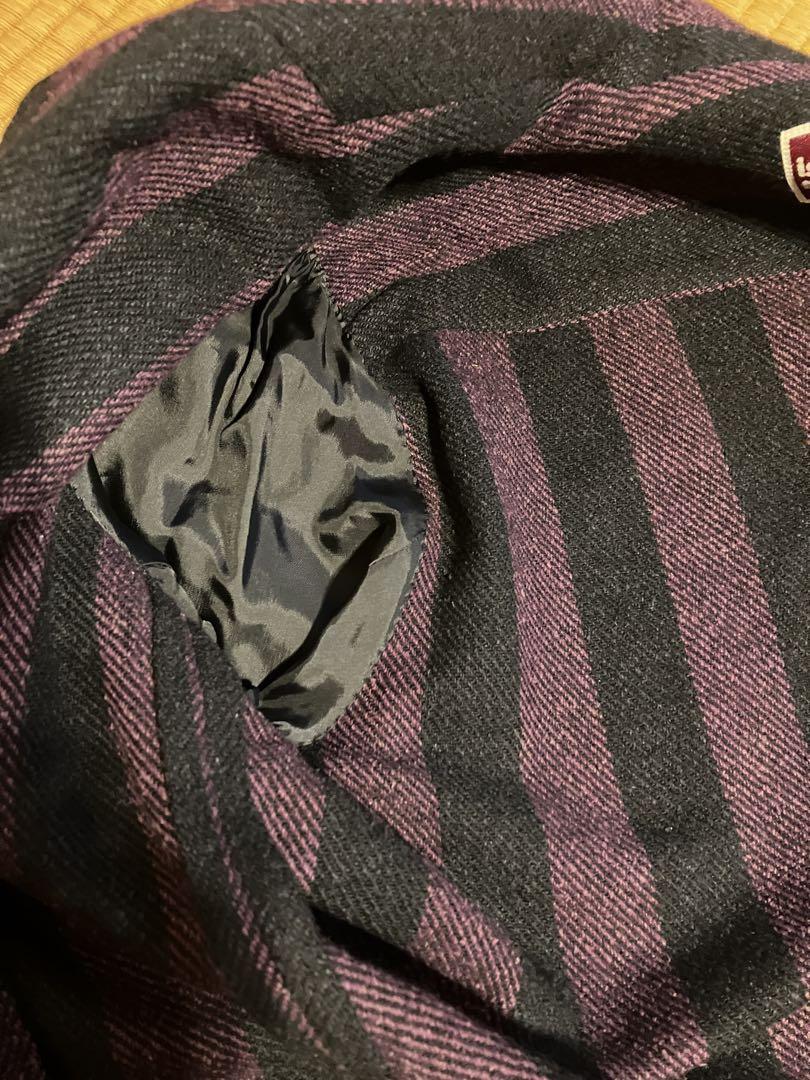 Issey Miyake ヴィンテージ　黒と紫ストライプコート