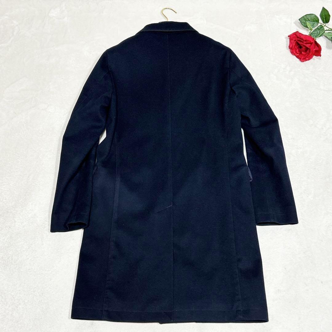 未使用級✨マッキントッシュ ロングチェスターコート ウール 英国製 高級 32黒 MACKINTOSH マッキントッシュ ウール ハンビー メタルボタン
