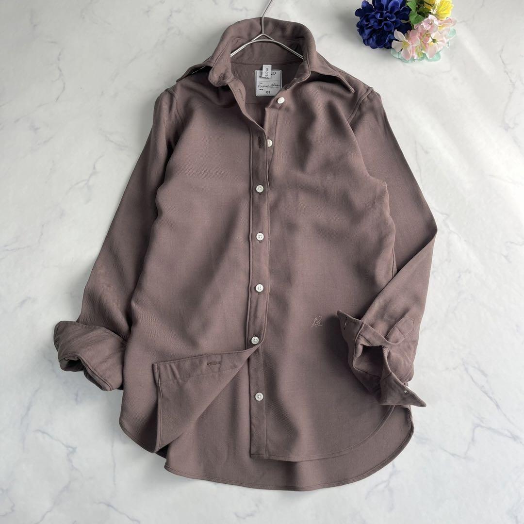 MADISONBLUE マダムウールシャツ 長袖 刺繍ロゴ