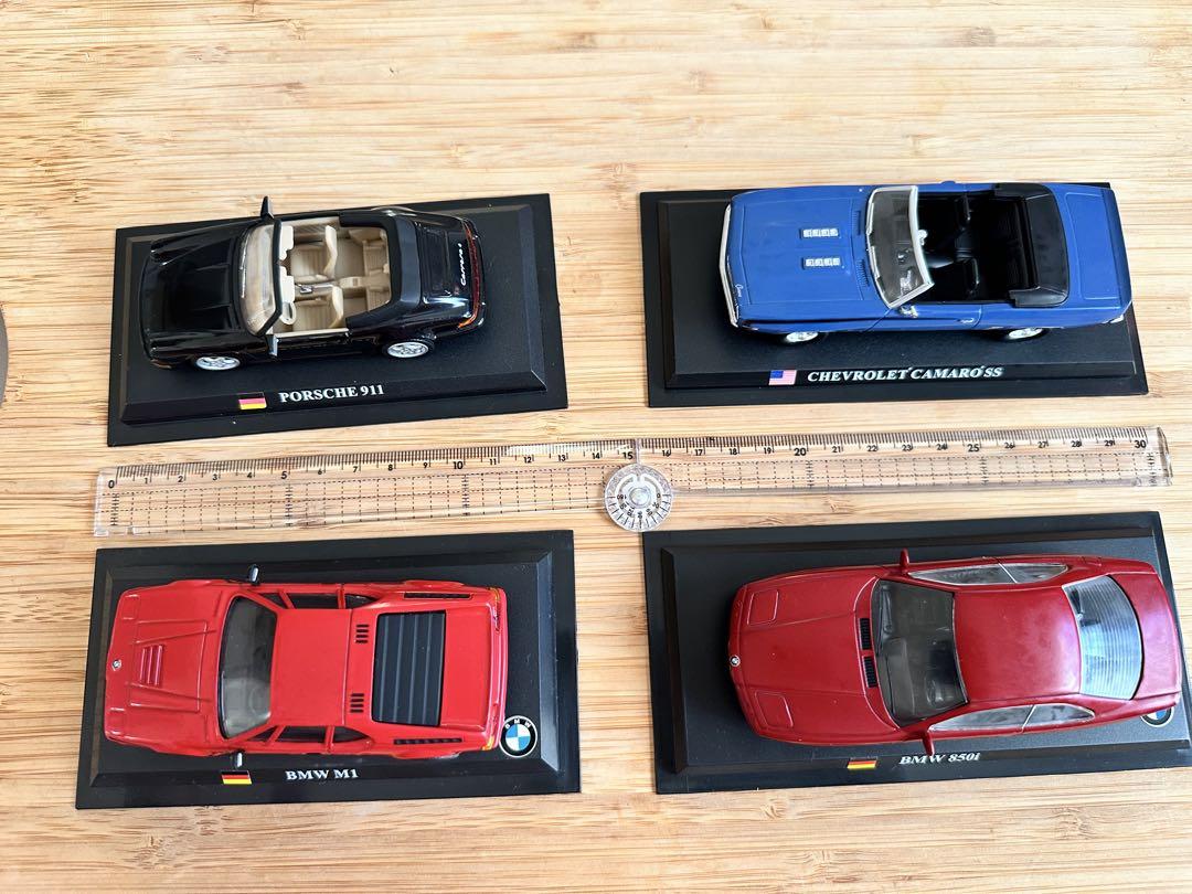 ミニカー 4台セットPorsche,Chevrolet CamaroSS BMW