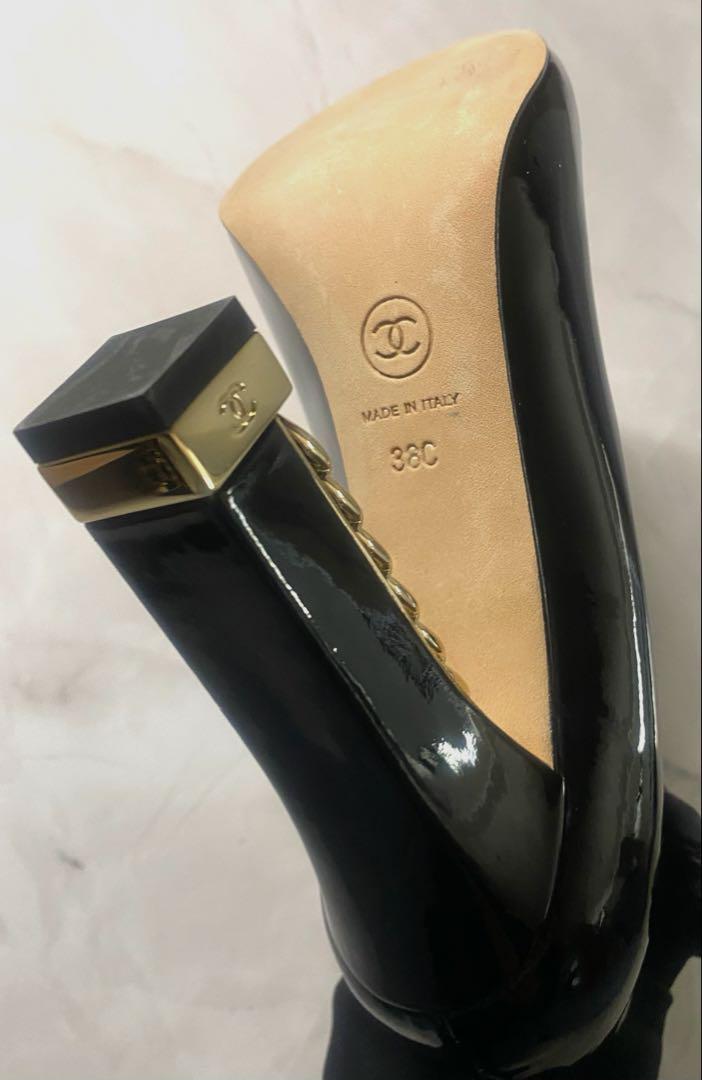 m*a様 CHANEL ブラックエナメルパンプス靴（新品）サイズ24cm