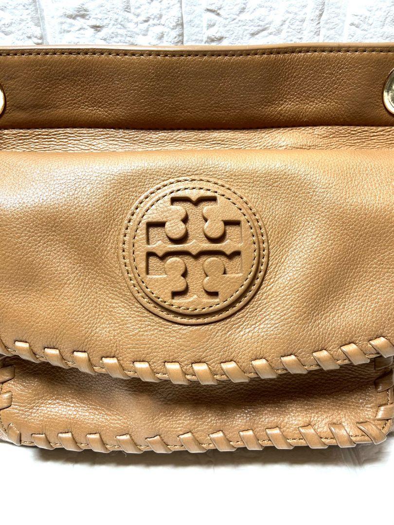 超美品Tory Burch マリオンカーフレザー本革チェーン ショルダー