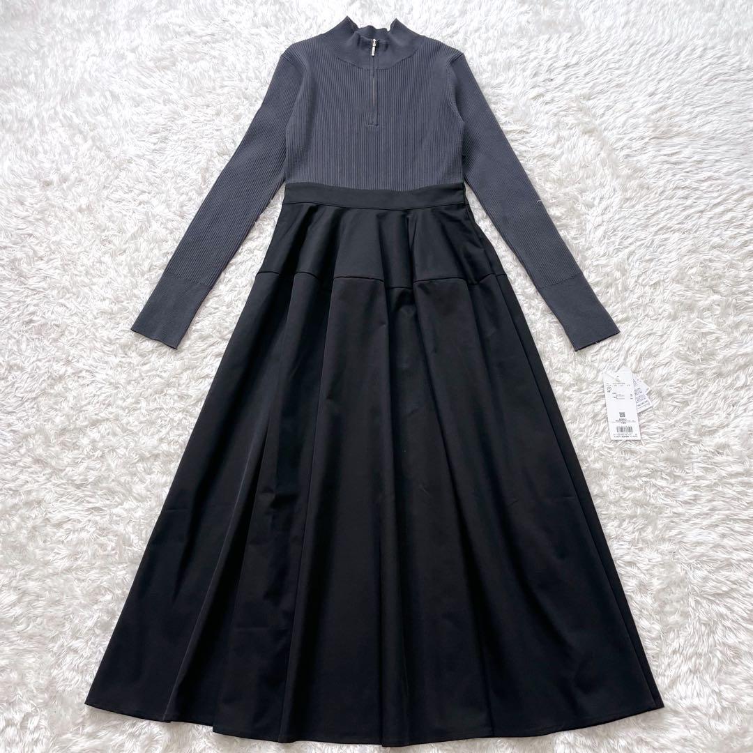 新品✨️NATURALBEAUTYBASICハーフジップニットドッキングワンピース