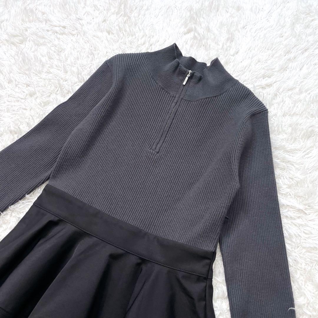 新品✨️NATURALBEAUTYBASICハーフジップニットドッキングワンピース