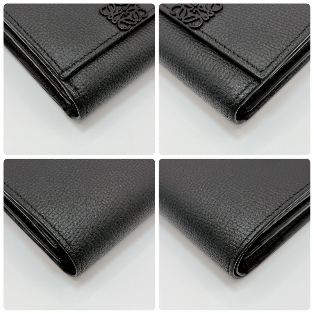 ロエベ アナグラム コンパクトフラップウォレット ブラック 財布