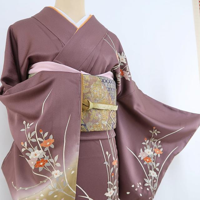 新品 着物 d309 bm1zo-m10687336848 仕付け糸付“幻想的な流れと花びら 椿の微笑み”訪問着 セール低価