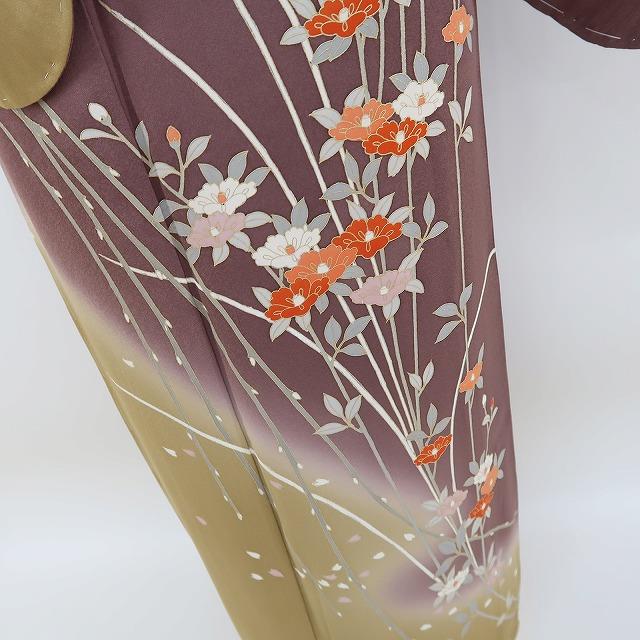 新品 着物 d309 bm1zo-m10687336848 仕付け糸付“幻想的な流れと花びら 椿の微笑み”訪問着 セール低価