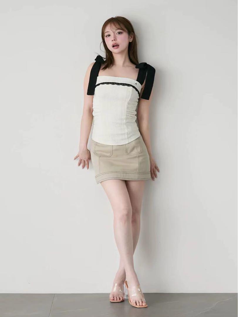 アンドマリー　andmary Samantha ribbon tops ANDMARY】Samantha ribbon tops
