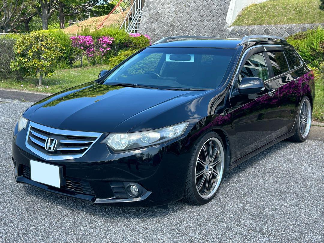 車検8年10月アコードツアラー ローダウン&WORK19インチ！9インチモニター