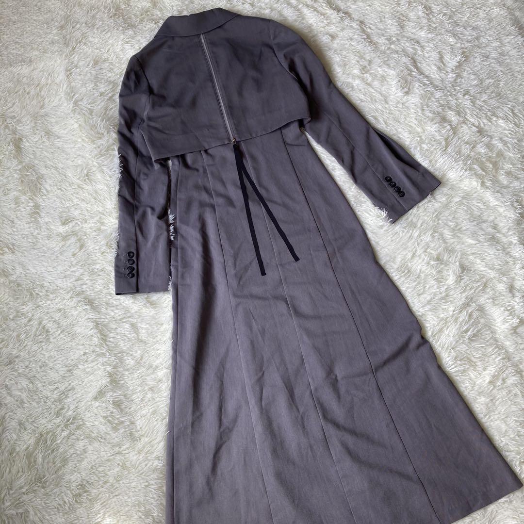 エシオ ESIO Layered silhouette onepiece グレー