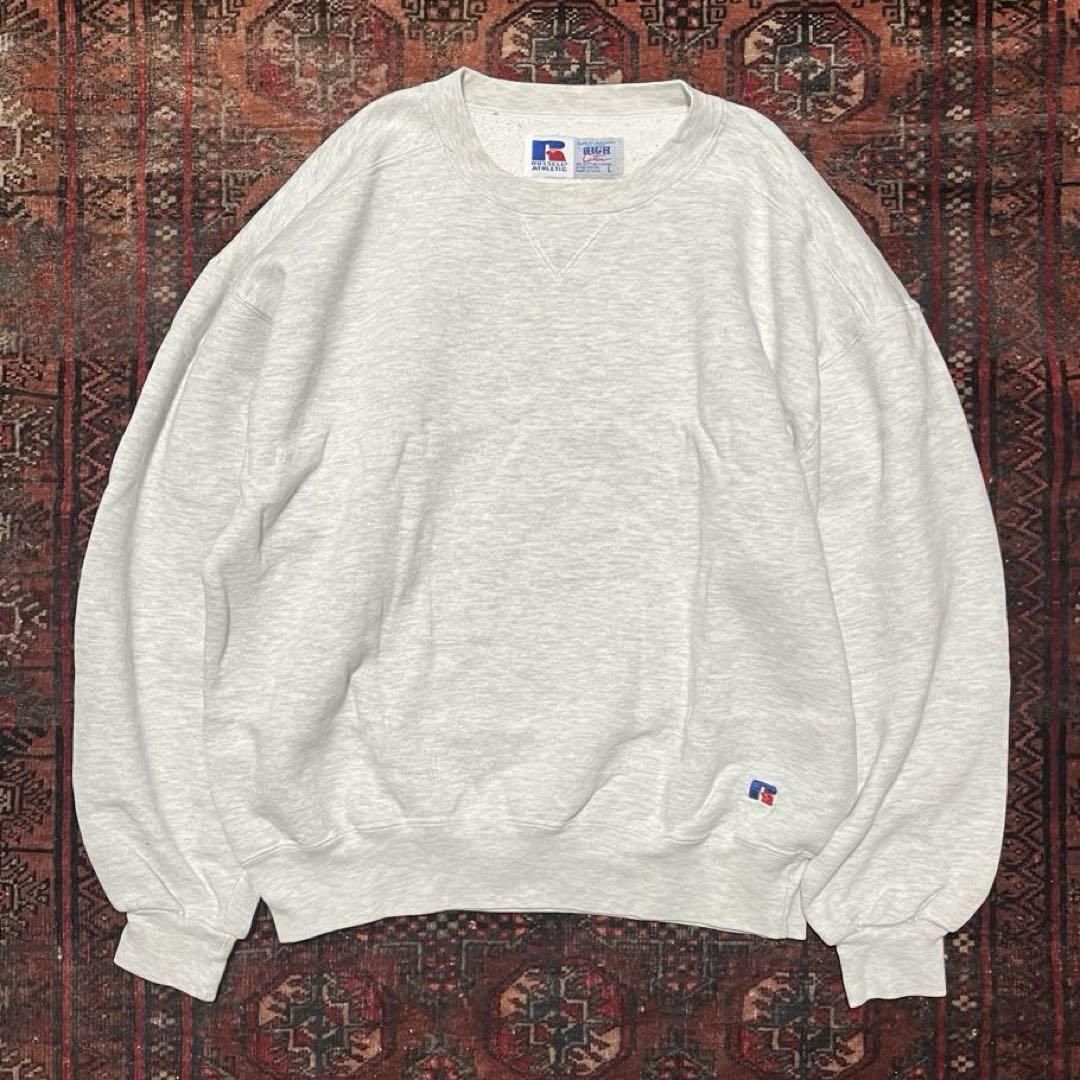 古着 90s USA製 Russell High Cotton 無地 ソリッド 前V セット
