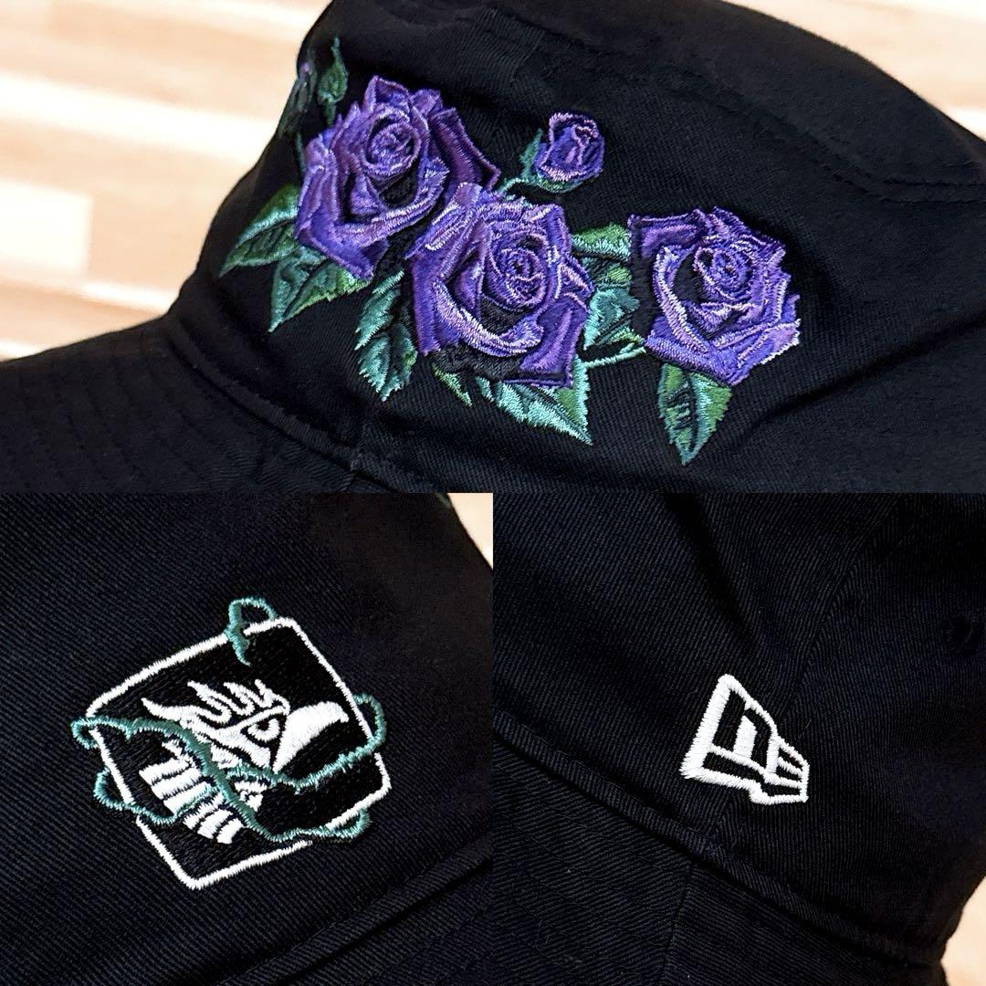 激レア/廃番【ニューエラ×エルデスペラード】限定コラボ 薔薇バラ ハット 黒×紫