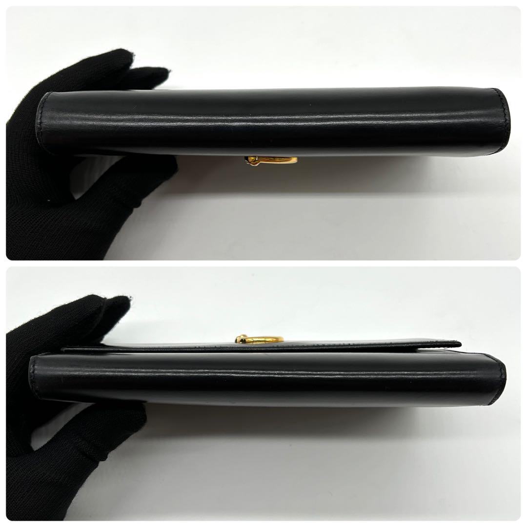 美品 カルティエ 三つ折り長財布 パンテール レザー ブラック