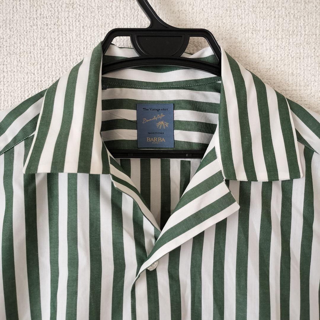 【新品】BARBA ロンドンストライプ 半袖シャツ オープンカラー BEAMSF