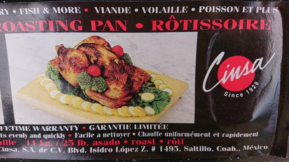 【メキシコ製】CINSA レクタングラーロースター【 ROASTING PAN】