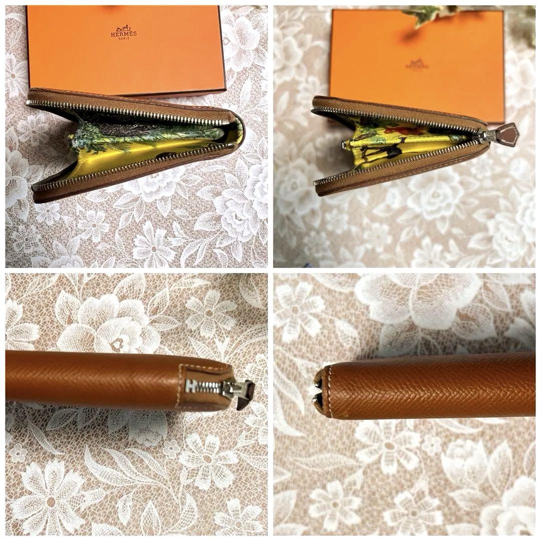 極美品★HERMES エルメス アザップ シルクイン 長財布 革プル★正規品