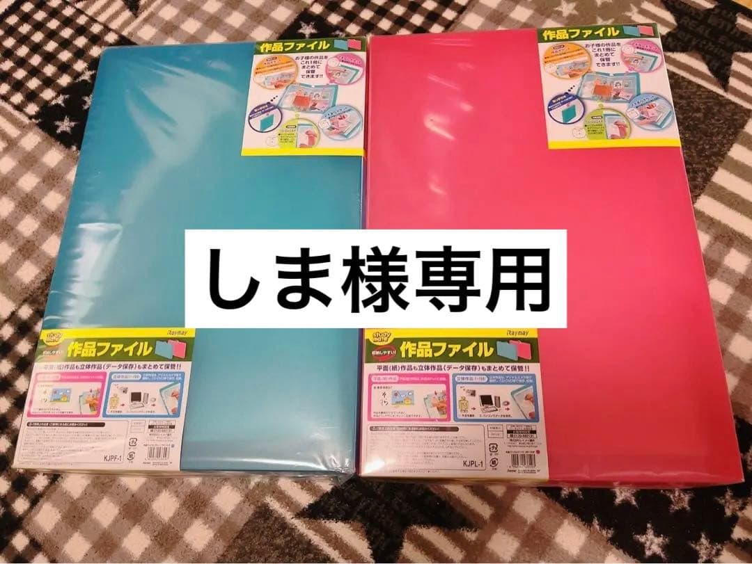 作品ファイル 青 ピンク 2冊セット ファイル・バインダー・ケース